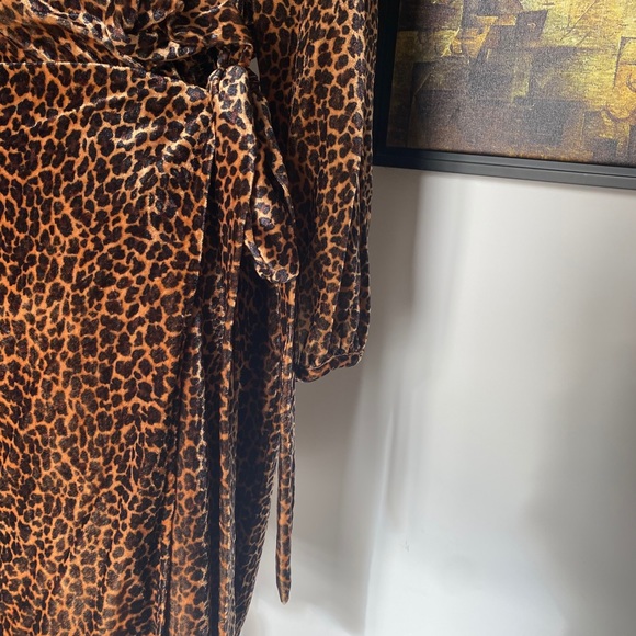 JCrew Leopard Velvet Wrap Dress - Picture 5 of 7
